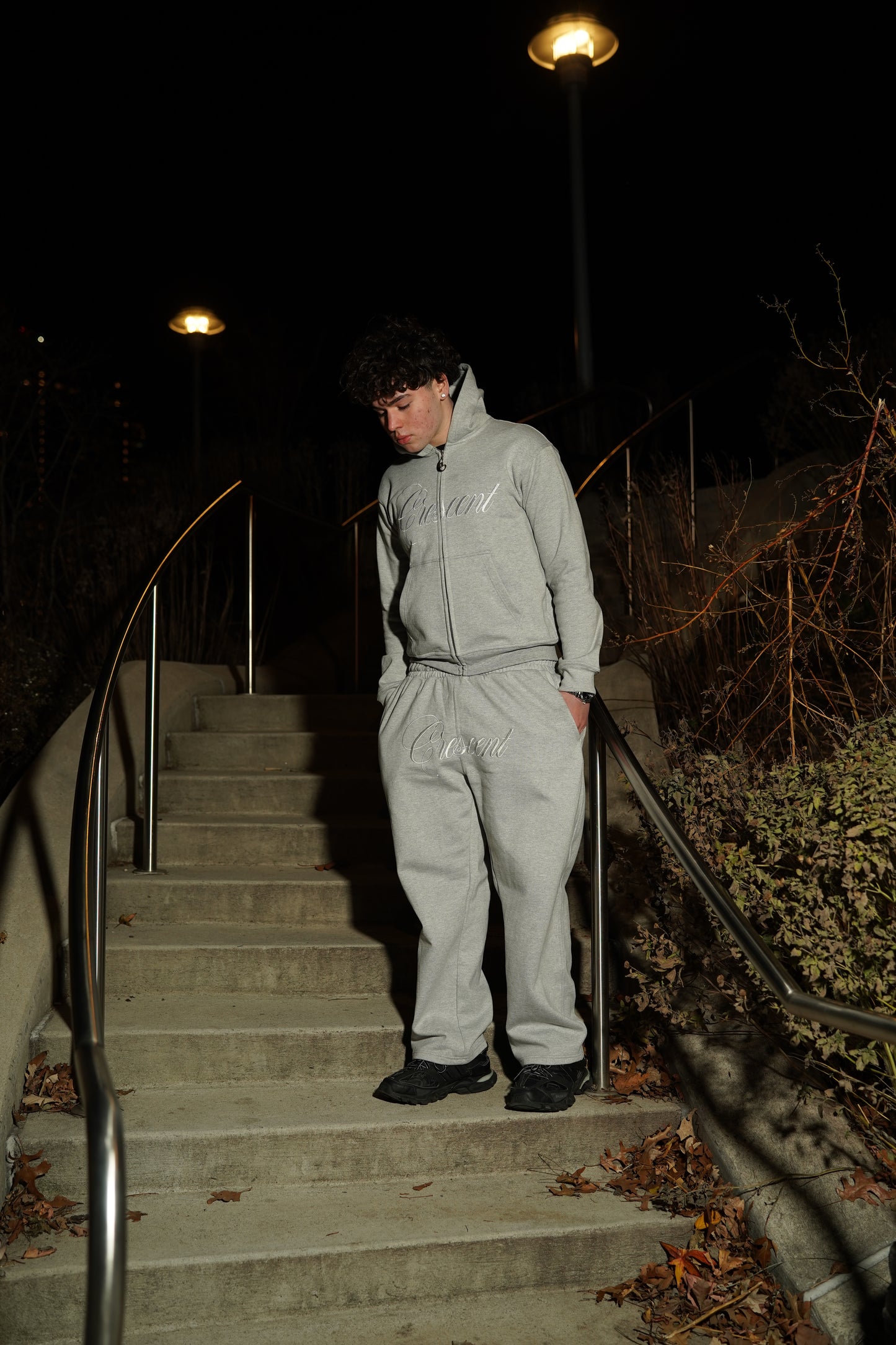 Gray "Crescent" Sweatpants