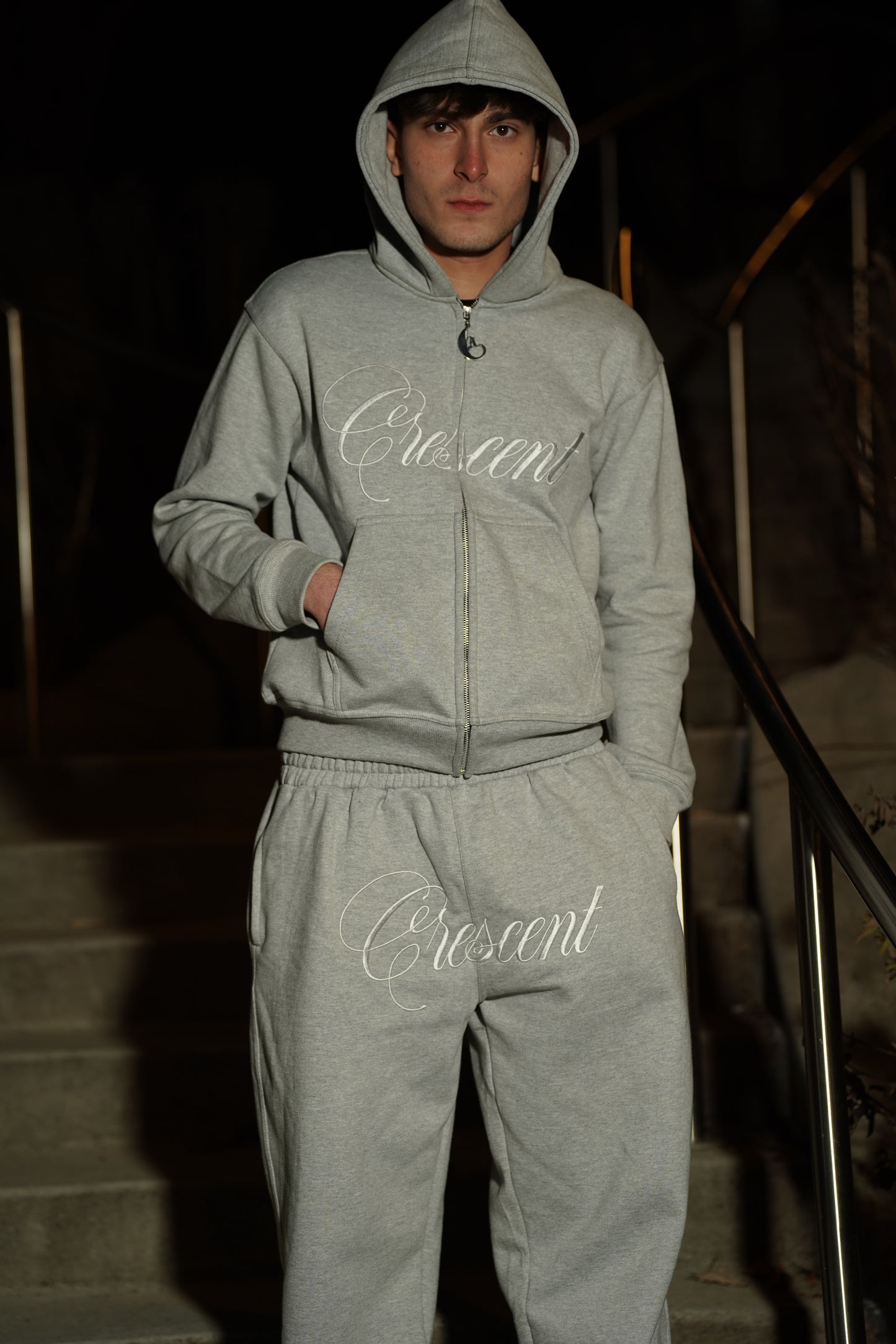 Gray "Crescent" Hoodie